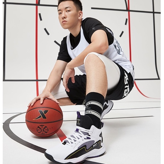 XTEP Nam Giày Bóng Rổ Chịu Mài Mòn Huấn Luyện Trong Nhà Cao-Top Ngoài Trời Đệm Chiến Đấu Giày Sneaker Đệm