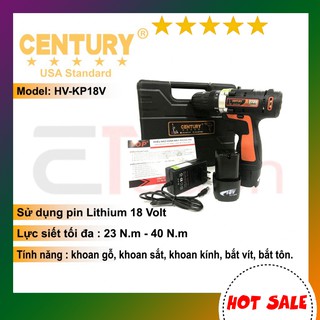 Máy khoan sạc pin Century HV-KP18V
