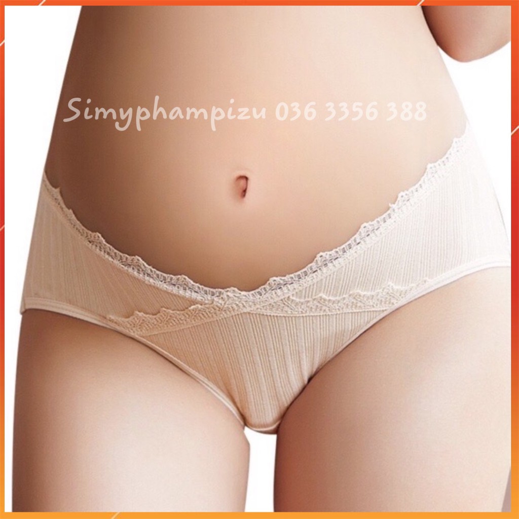 Quần lót bầu cạp chéo pha ren siêu đẹp - đồ lót bầu thời trang cao cấp co giãn thoải mái cho Mẹ bầu và sau sinh .REN688