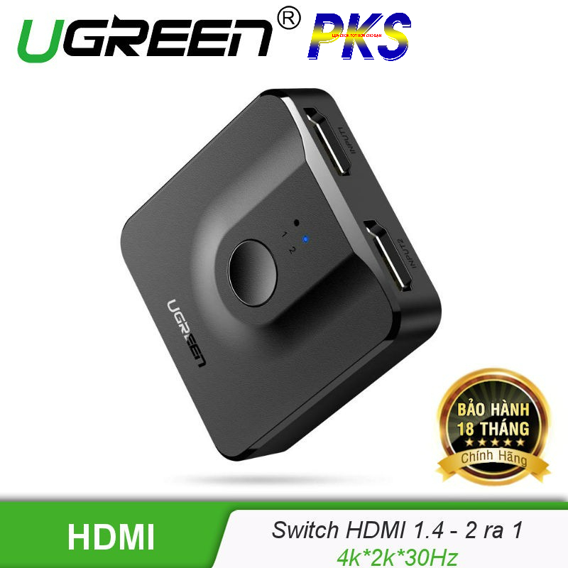 Bộ gộp và chia HDMI 2 chiều hỗ trợ 4K 2K 30Hz Ugreen 50966