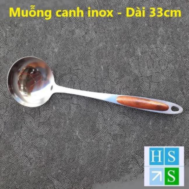 (Đồng giá) Vá đặc (Muỗng canh ) Vá lỗ , Xẻng xào chất liệu inox 304 cao cấp, cán cách nhiệt vân gỗ sang trọng