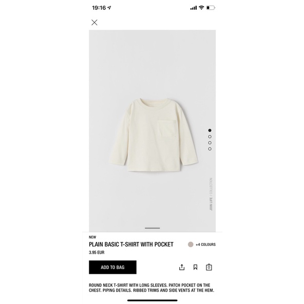 Set 3 áo dài tay trơn Zara