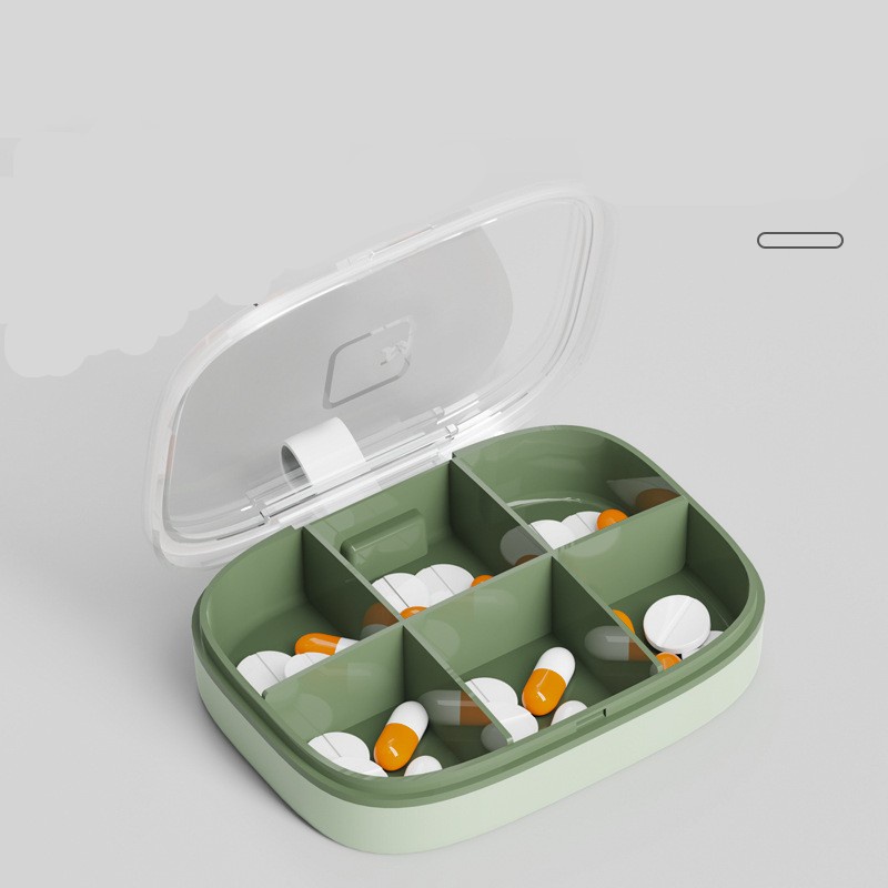 Hộp Đựng Thuốc 4 / 6 Ngăn Hình Vuông Bằng Nhựa Chống Thấm Nước Tiện Dụng Mang Theo Du Lịch
