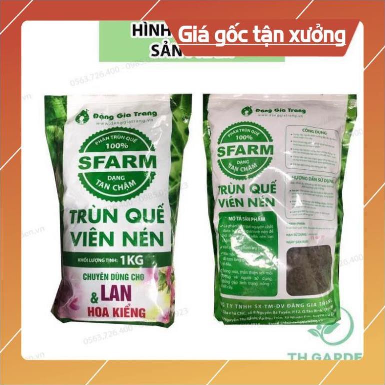 Phân trùn quế ép viên 100% nguyên chất- túi 1 kg.