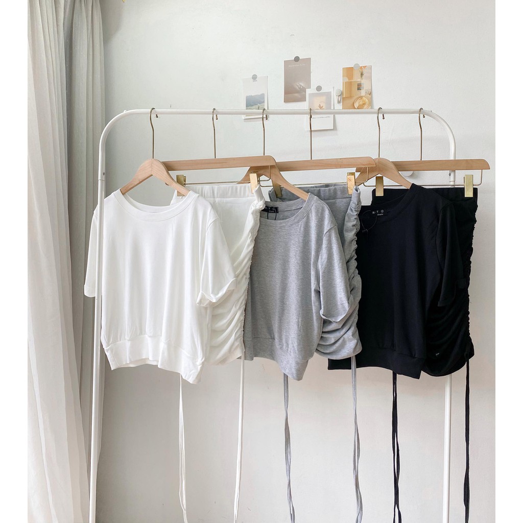 Set áo thun kèm chân váy rút điều chỉnh độ dài ( ảnh thật ) | BigBuy360 - bigbuy360.vn