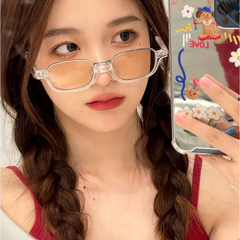 Kính mắt gọng oval thiết kế thời trang Hàn Quốc chống tia UV400 dành cho nữ