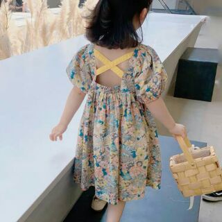 Váy hoa nhí đan dây lưng