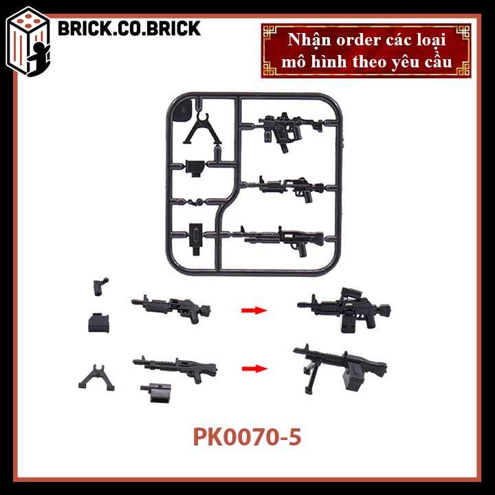 Phụ kiện MOC Army- Vũ Khí Vỉ Súng - Đồ chơi lắp ráp minifig và non-lego mô hình sáng tạo trang trí quân đội - PK0070-5