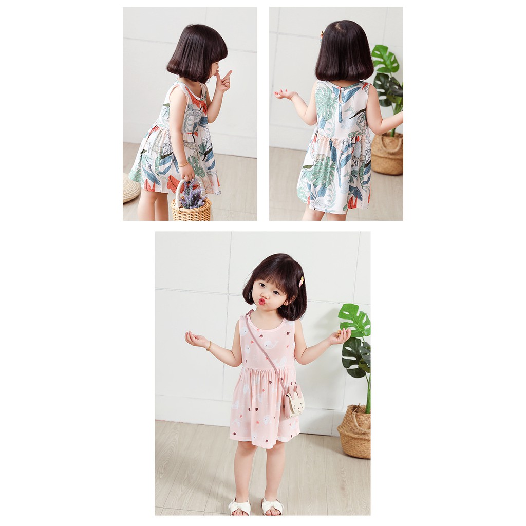 Floral Cute Cotton Baby Dress Girl Dress Kids Skirts Baby Clothing Đầm Công Chúa Đáng Yêu Cho Bé Gái 1-6 Tuổi