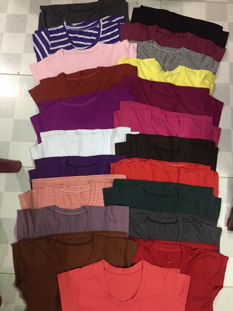 Sỉ Áo trơn body cổ tròn và tim | BigBuy360 - bigbuy360.vn