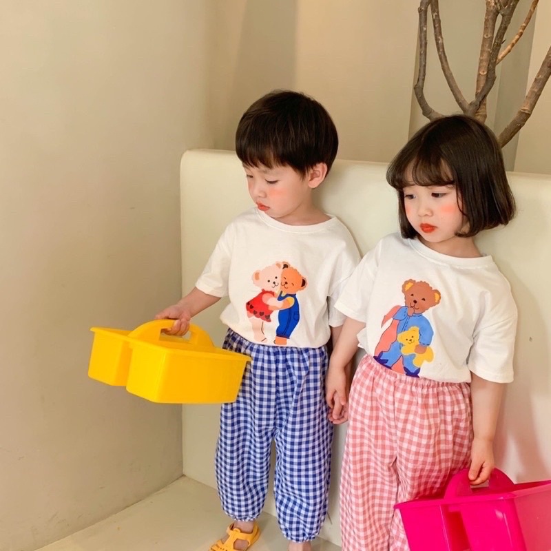 Quần Boom Chống Muỗi Phong Cách Hàn Quốc Hoạt Tiết Caro Chất Thô O.P Kids