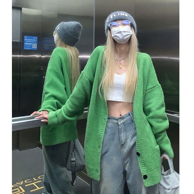 QKOOLE Áo Khoác cardigan Dệt Kim Phong Cách Hàn Quốc Thời Trang Cho Nữ