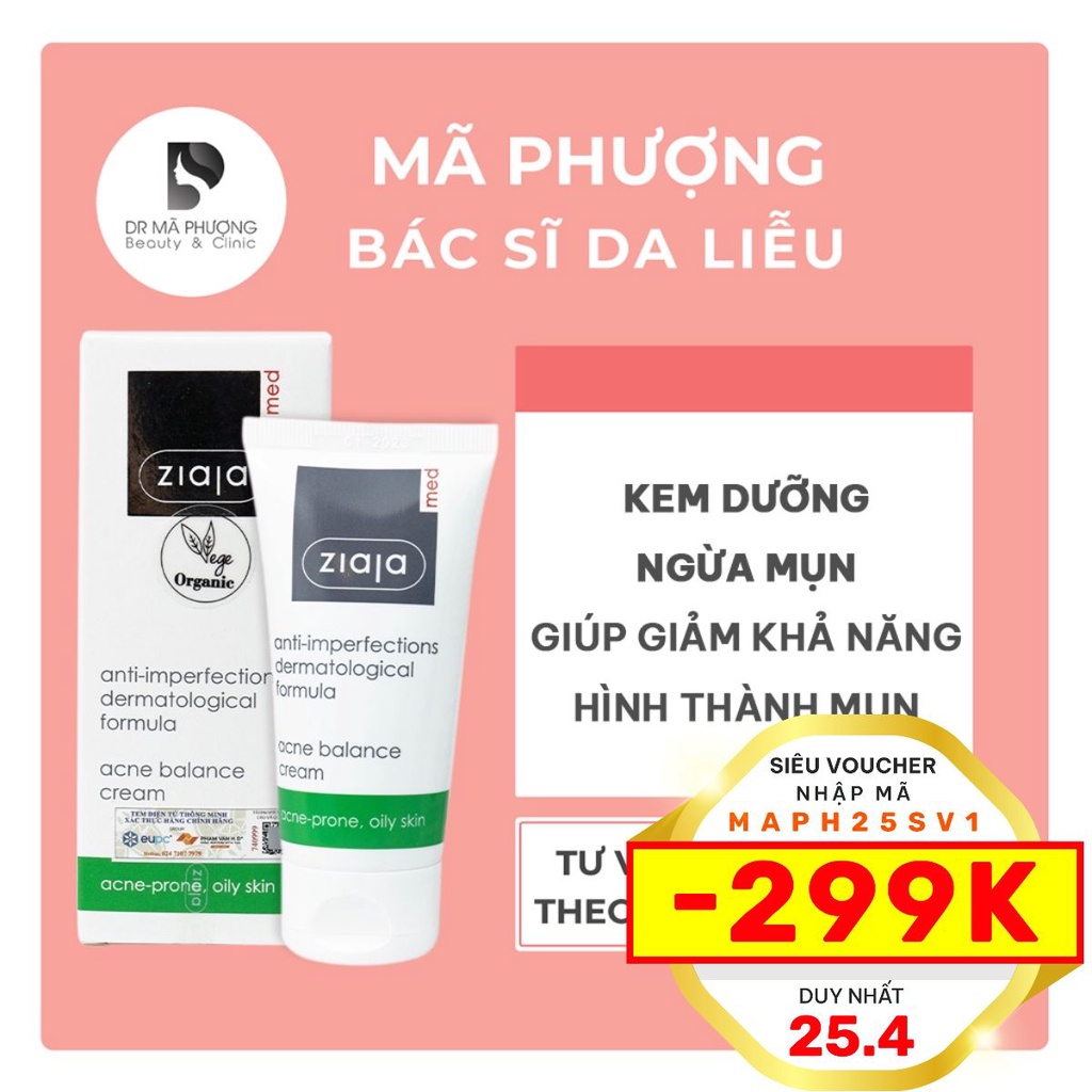 KEM NGỪA MỤN TRỨNG CÁ ZIAJA MED