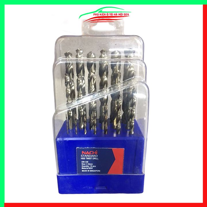Bộ 25 mũi khoan chuyên inox Nachi từ 1-13mm cao cấp sắc bén Singapore