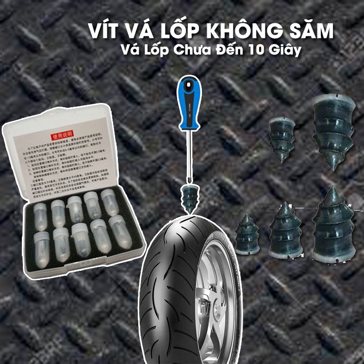 Vít vá lốp xe ô tô xe máy không săm AMOS không cần tháo lốp không giảm tuổi thọ lốp