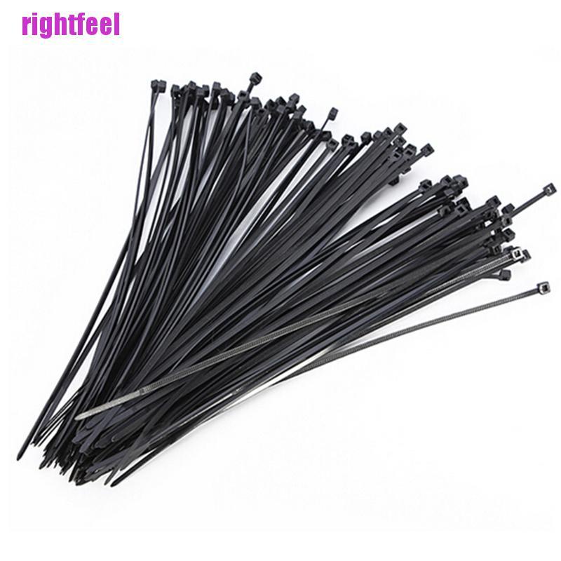 Bộ 100 dây buộc cáp đa năng màu đen kích thước 10cm