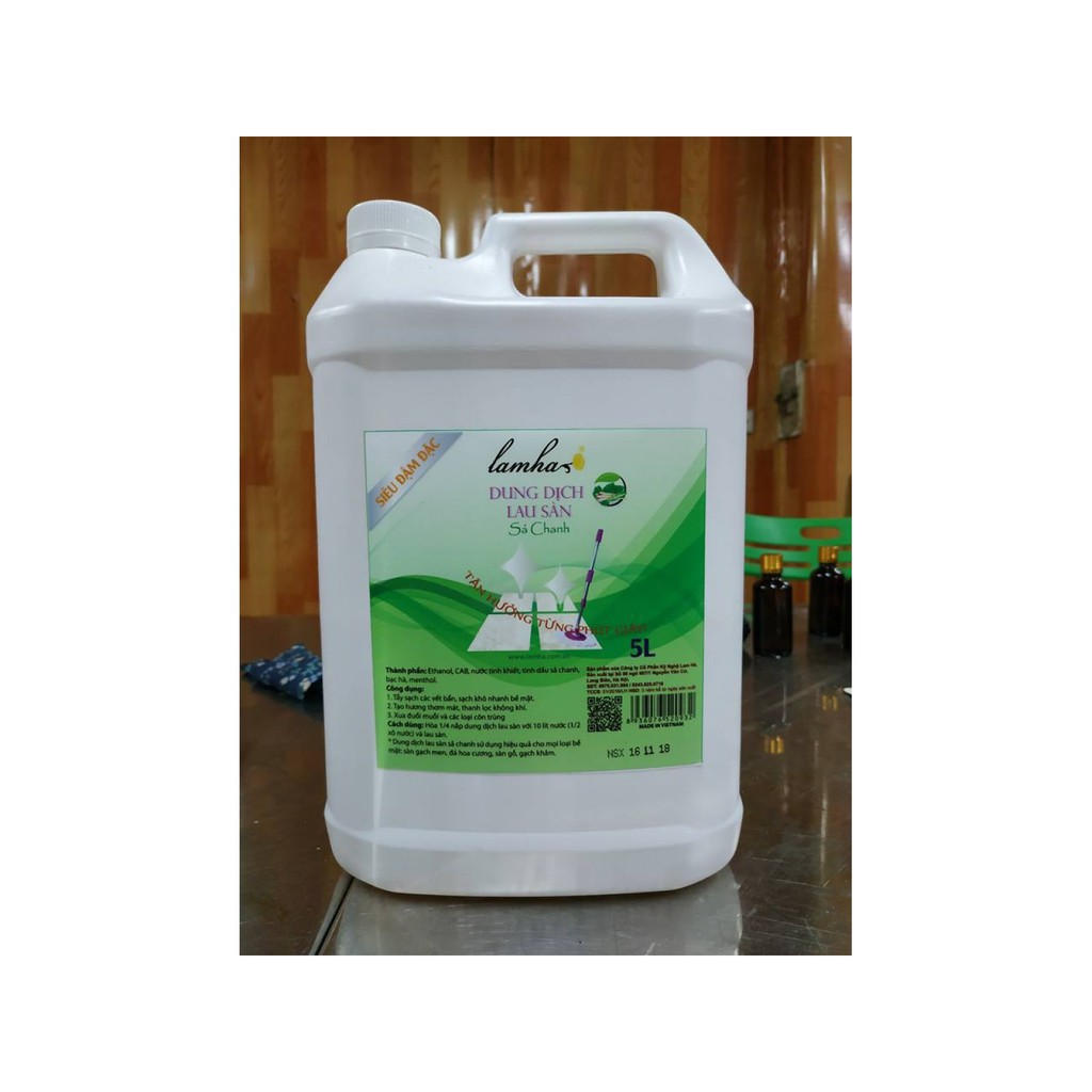 Lau sàn sả chanh can 5 lít Lam Hà