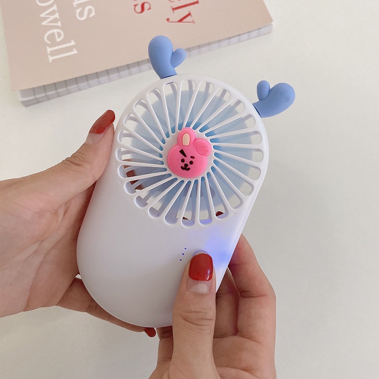 Quạt Cầm Tay Mini Họa Tiết Hoạt Hình Nhóm Nhạc KPOP BTS TATA COOKY CHIMMY Hàng Mới Về