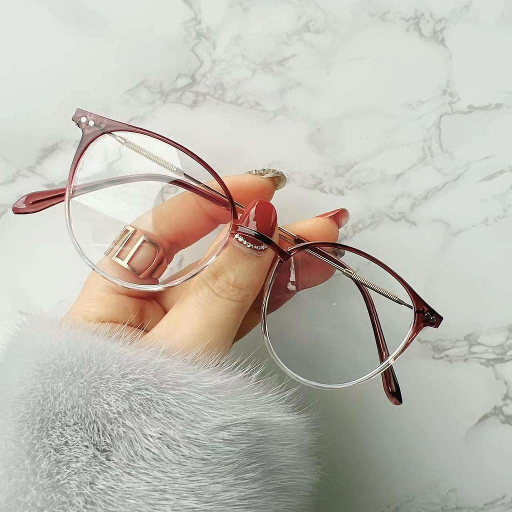 Kính Cận Gọng Nhựa Trong Suốt Thời Trang Từ /kính cận có độ1.0~4.0/kính chống ánh sáng xanh nữ/kính gọng dẻo