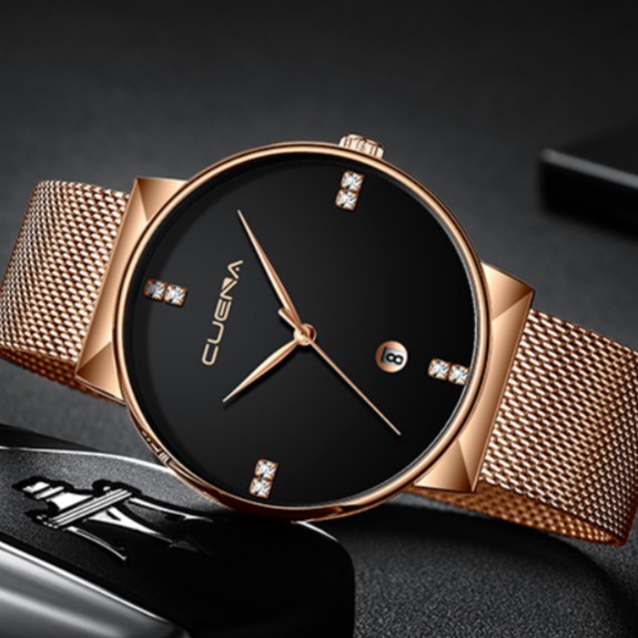 [Mã FAMAYFA2 giảm 10K đơn 50K] Đồng hồ nam CUENA dây thép nhuyễn tuyệt đẹp