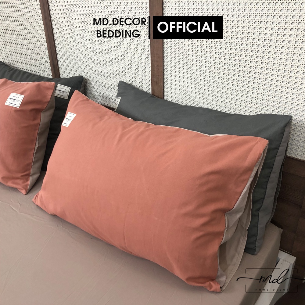 Bộ chăn ga gối Cotton Tici MD.Decor - Bedding nhập khẩu phong cách hàn quốc trơn màu nhiều kích thước M2,M4, M6, M8