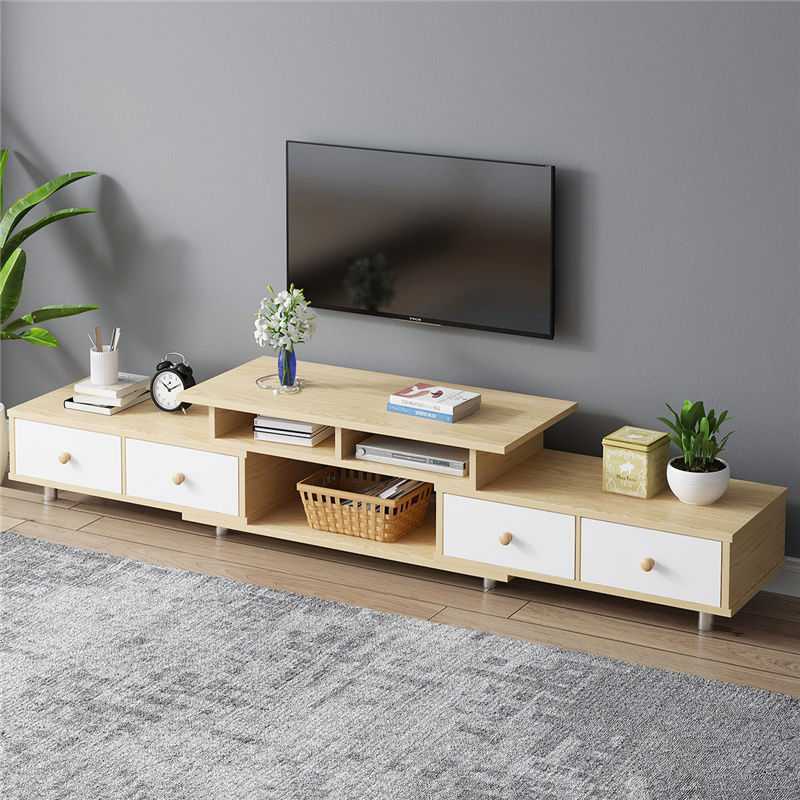 Kệ Tivi Phòng Khách ,Tủ Tivi 2 Tầng Hiện Đại Bằng Gỗ Nhiều Ngăn Chiều Dài Thay Đổi Thông Minh 118-196cm