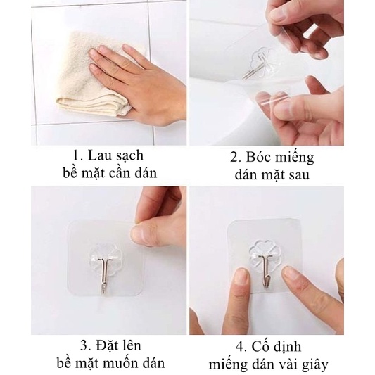 Móc dán tường treo đồ tiện dụng siêu dính, chịu lực tốt
