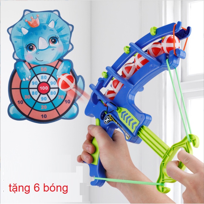 Bộ Đồ Chơi Cung Tên Bắn Bóng Dính Con Vật - Tặng Kèm 6 Bóng Ném Dính, Đồ Chơi Vận Động Thể Thao Cho Bé