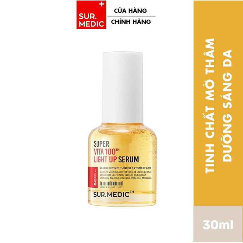 Tinh Chất Sur.Medic+ Super Vita 100TM Light Up Serum Mờ Thâm Và Dưỡng Sáng Da 30ml
