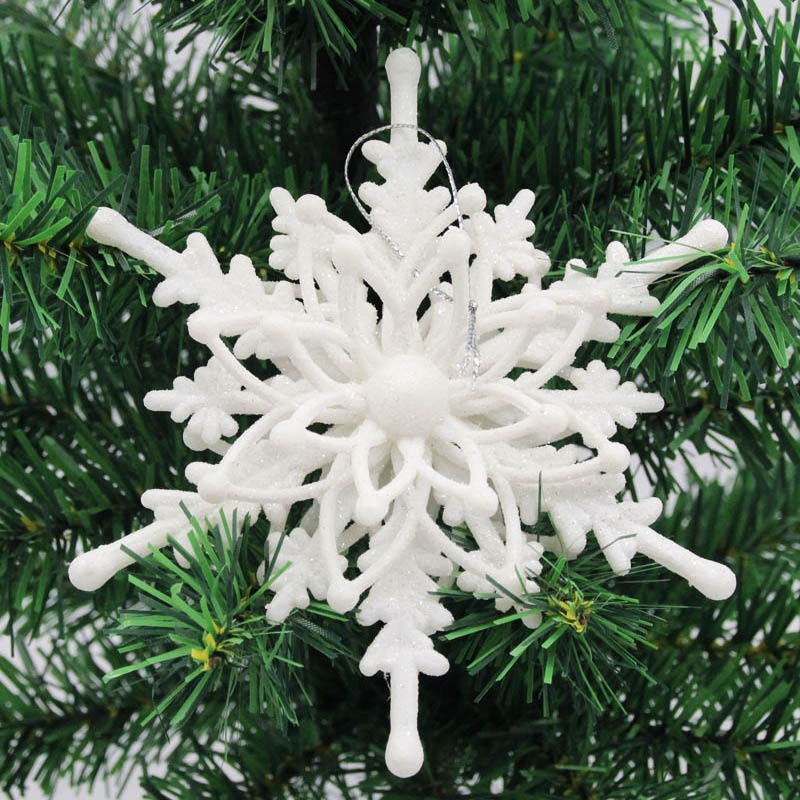 Bông Tuyết Nhựa 12cm Treo Trang Trí Cây Thông Noel