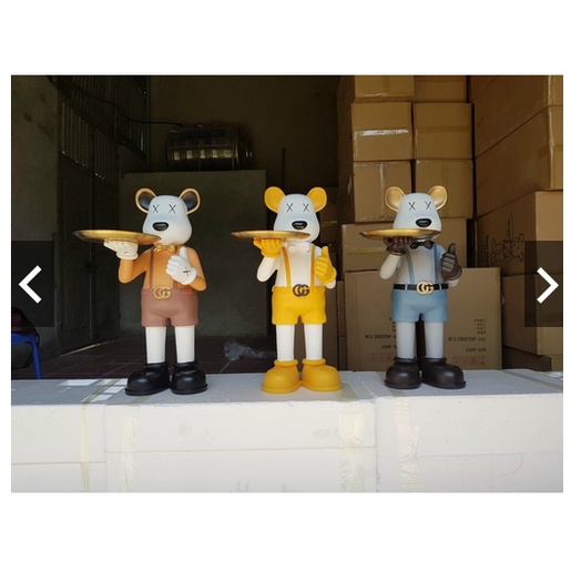 Khay để đồ hình Gấu BearBrick-Mã 4403A-kt 36x41x75cm ,Gấu bồi bàn sang chảnh-decor nhà của,kệ,tủ,quà tặng đẹp ý nghĩa