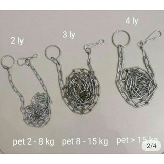 Dây xích chó mèo sắt xi loại tốt 1.5 mét - 2 mét / 2ly, 3ly, 4ly