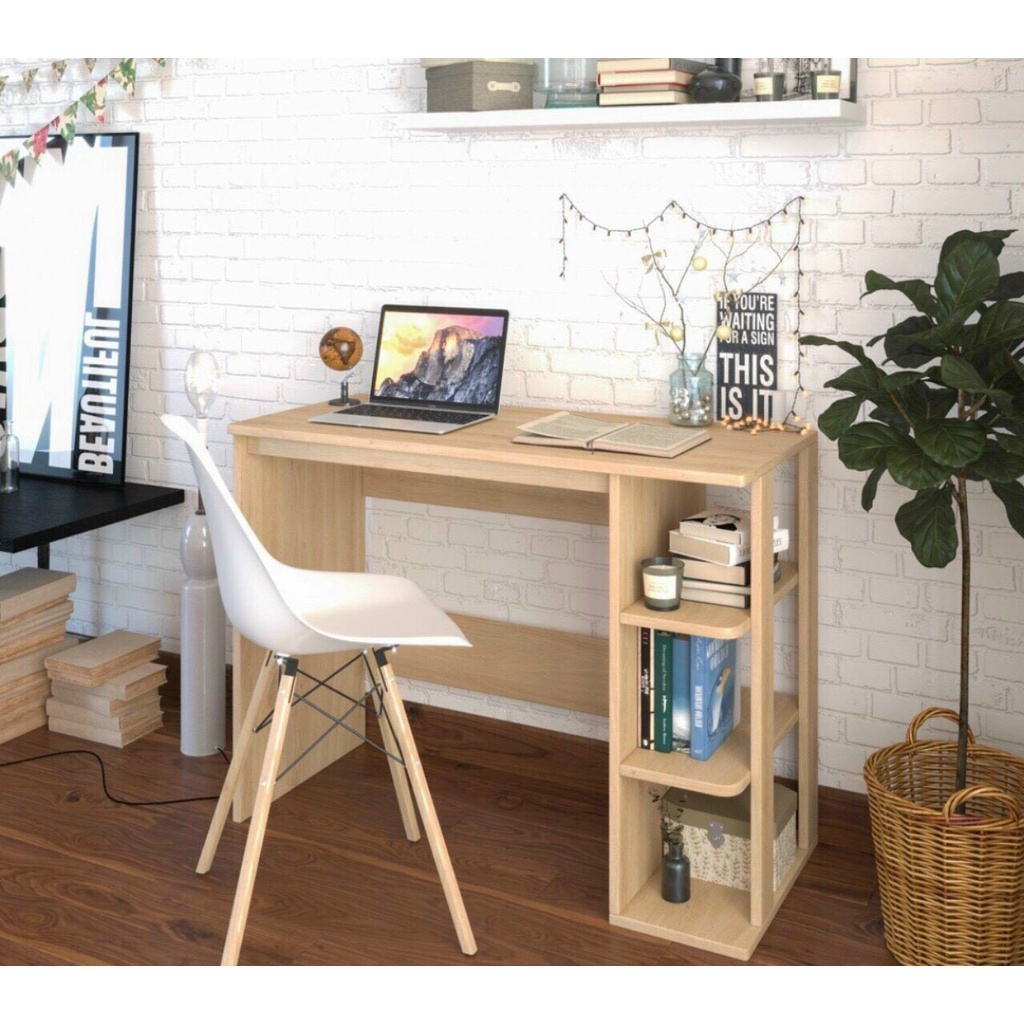 Bàn làm việc 100x40x75cm ✨ HOT ✨ Bàn học kèm kệ sách đa năng gỗ cao cấp hàng dày 12 li