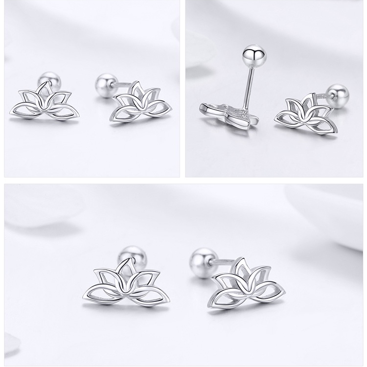 Trang sức BAMOER bạc 925 phong cách hoa sen tùy chọn cho nữ ZHS067