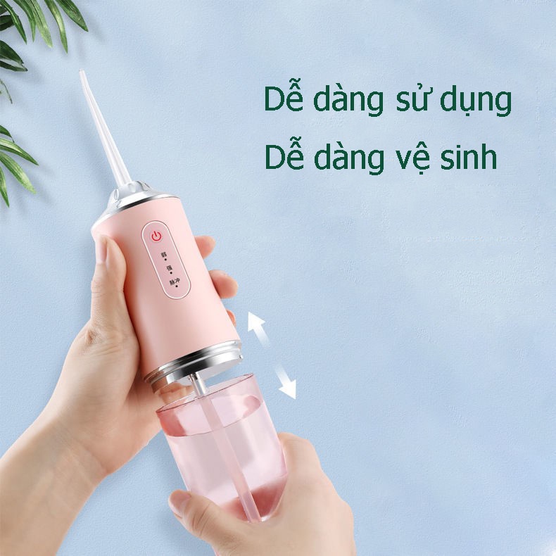 Tăm Nước Oral Irrigator Cầm Tay - Máy Tăm Nước Vệ Sinh Răng Miệng Cao Cấp - Tặng Kèm 4 Đầu Vệ Sinh Răng Miệng