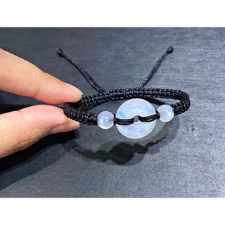 Vòng Tay Đan Dây Đồng Điếu - Viên đá Moonstone