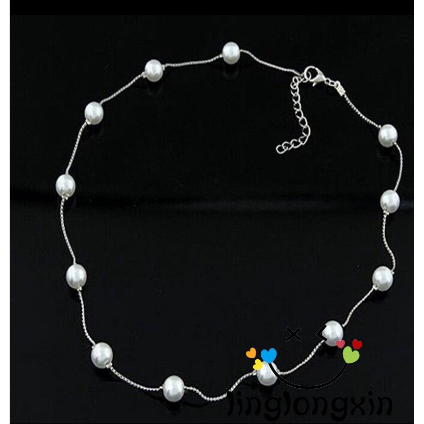 Vòng cổ choker xỏ hạt ngọc trai giả thời trang sang trọng cho nữ
