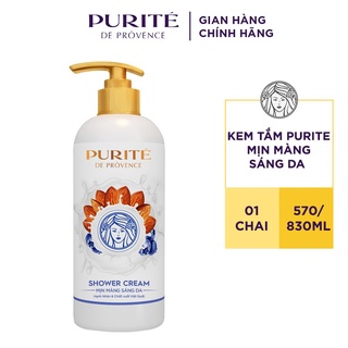 Kem Tắm Purite Dưỡng Da Mịn Màng Sáng Da Từ Hạnh Nhân & Chiết Xuất Việt Quất 570ml/830ml