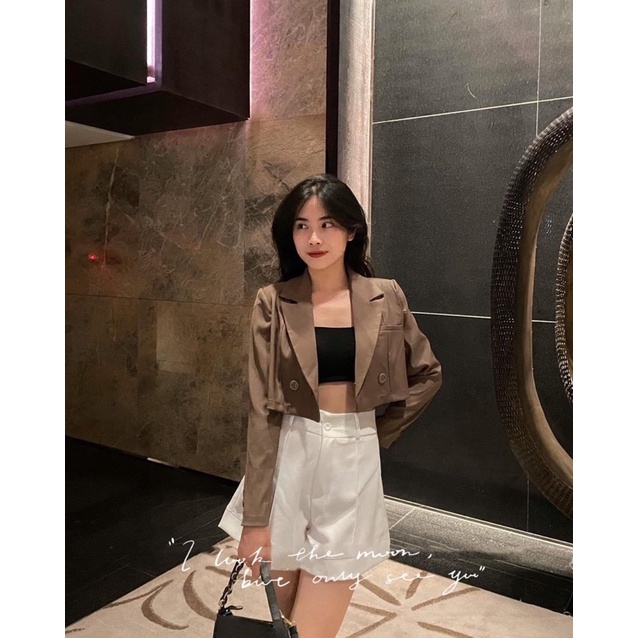 Blazer / Vest lửng dáng croptop sang xịn , đem vai cá tính 4 màu (Ảnh thật/Video)