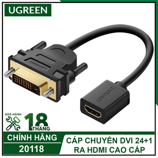 Cáp chuyển dvi 24+1 ra hdmi cao cấp, ugreen 20118 chính hãng