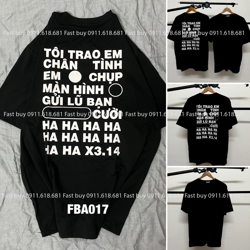 HÌNH THẬT Áo thun tay lỡ unisex Hahax3,14 đen form rộng