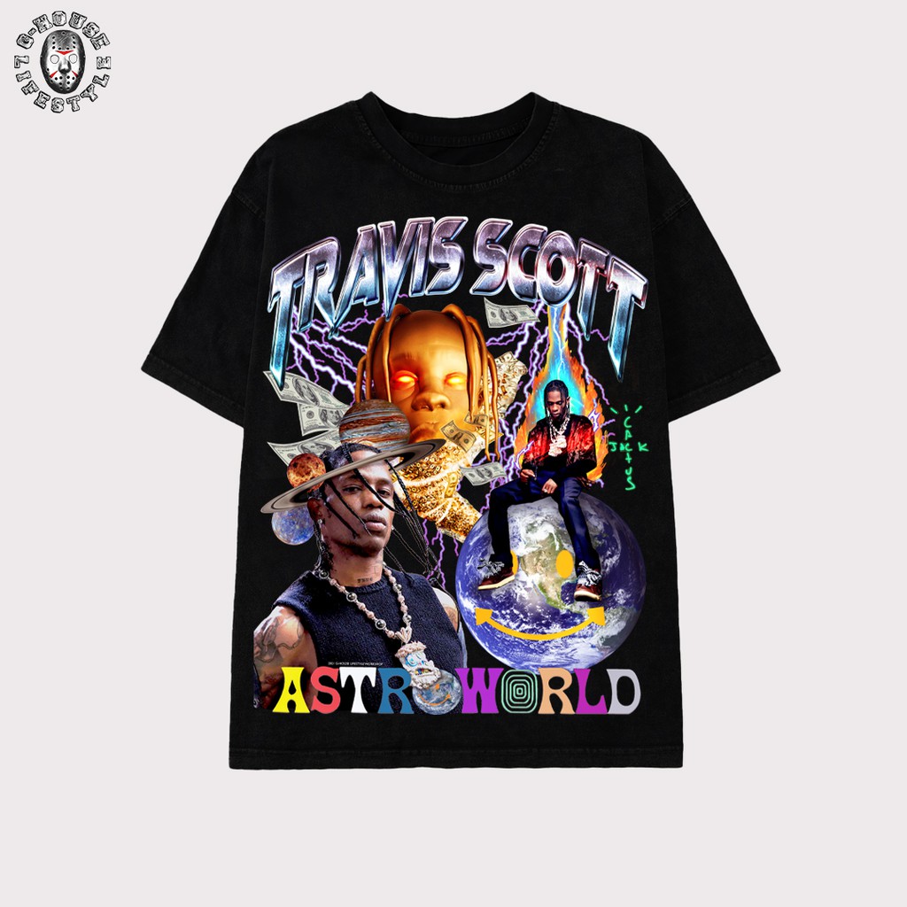 Áo Thun Rapper Travis Scott Oversize Phong Cách Hiphop Unisex G-House Lifestyle