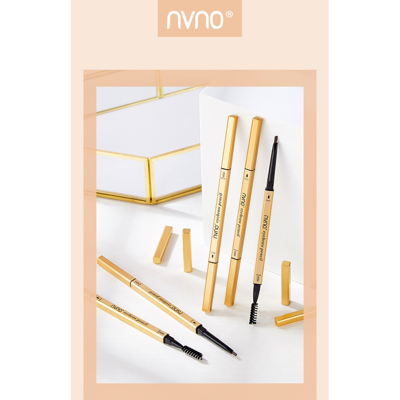 NVNO time stamp Rouge gloss double-headed eyebrow pencil dark coffee brown gray black eyebrow powder eyebrow-shaped with