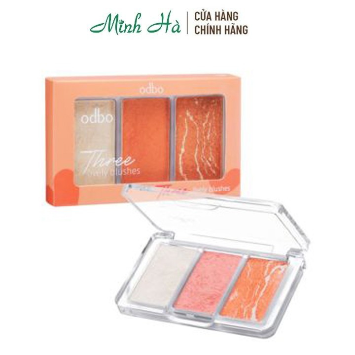 Má hồng Odbo Three Lively Blushes OD131 9g giúp khuôn mặt được điểm tô sức sống và thu hút hơn