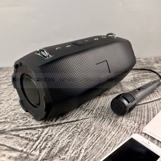 Loa bluetooth superbass r1 plus vỏ nhôm tặng kèm mic karaoke