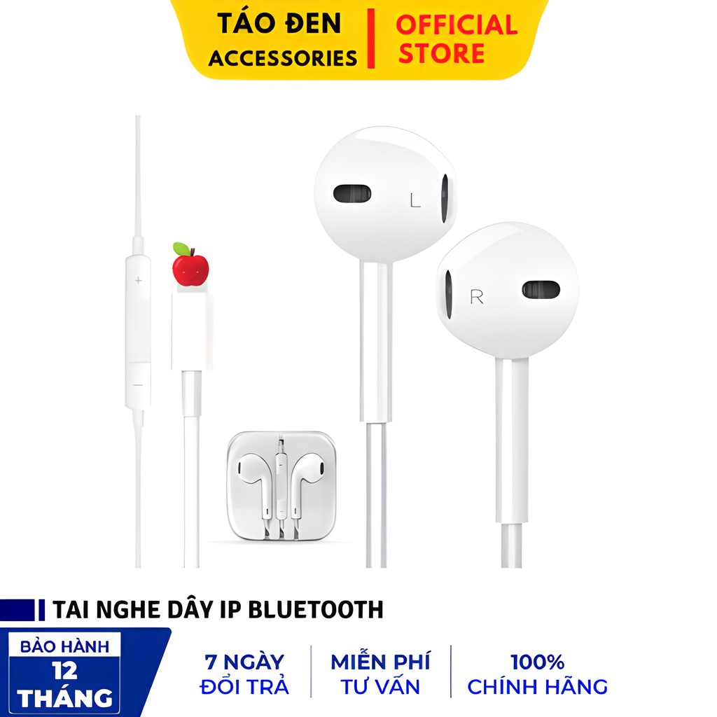 Tai nghe dây ip 7/8/X/Xsm/11/12/13 có mic đàm thoại, tai X cửa sổ tự động kết nối chân lightnin , bảo hành 12 tháng