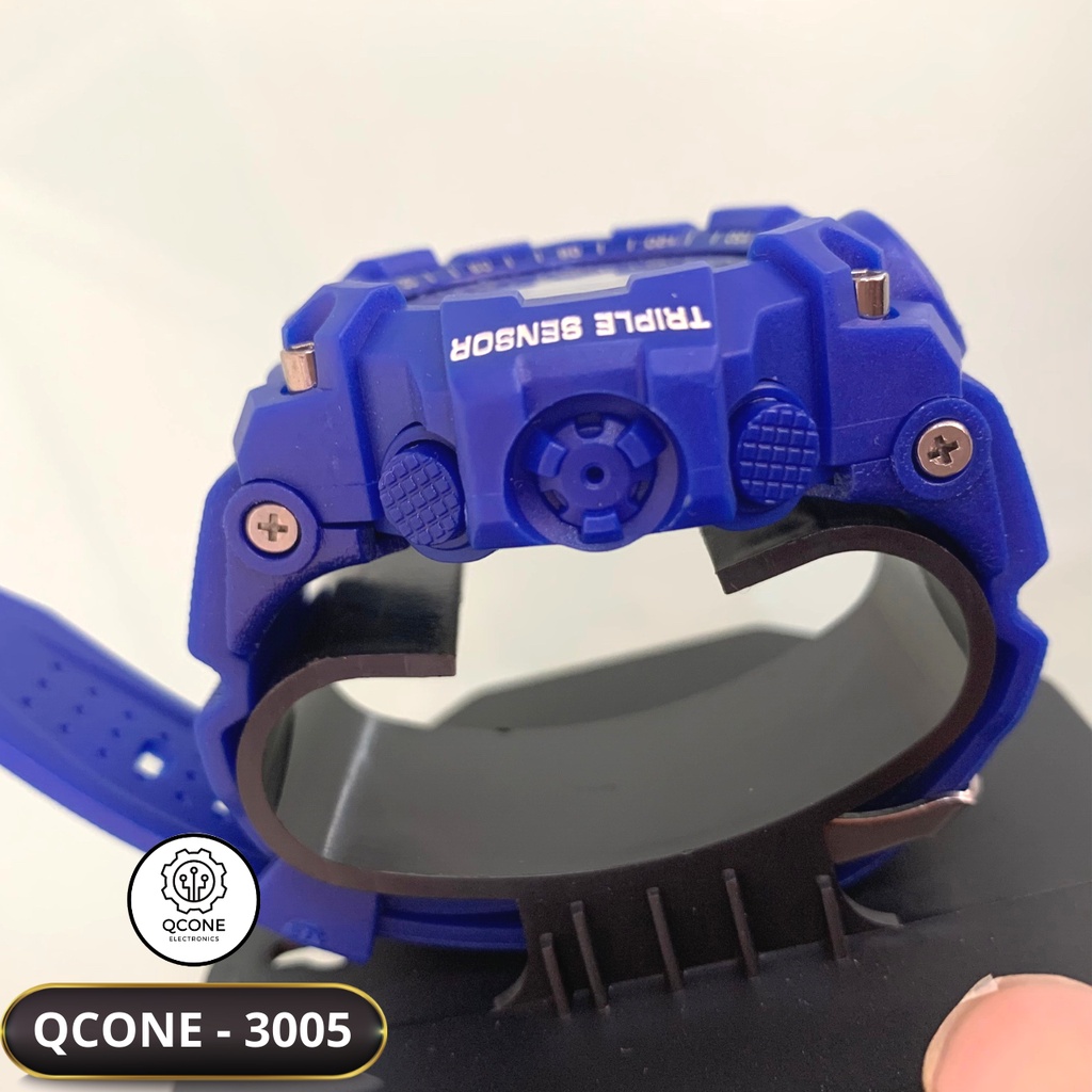 Đồng hồ điện tử trẻ em bé trai và bé gái chống nước Qcone 3005 chống nước 30m đa chức năng có đèn led 7 màu