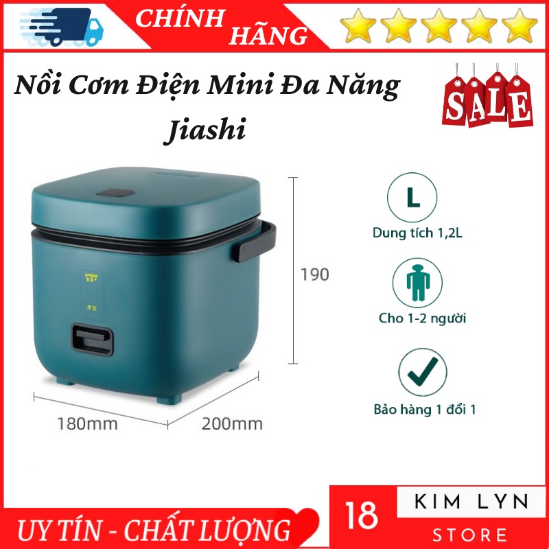 Nồi Cơm Điện Mini Đa Năng Jiashi 1,2L Nấu Cơm Cháo Luộc Hấp Hầm Cho 1-2 Người Ăn Hàng Nội Địa Cao Cấp - BH 12 Tháng