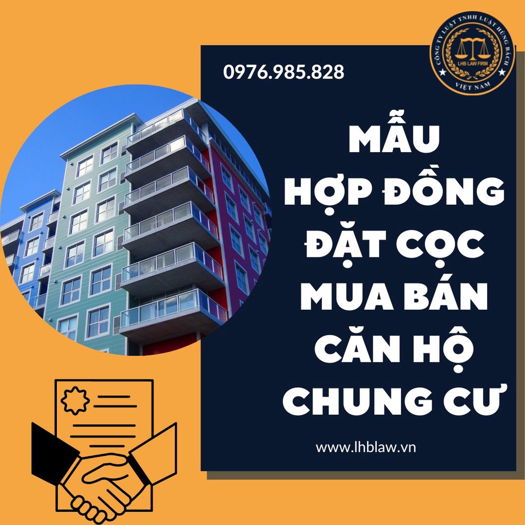 Mẫu hợp đồng đặt cọc mua bán căn hộ chung cư mới nhất