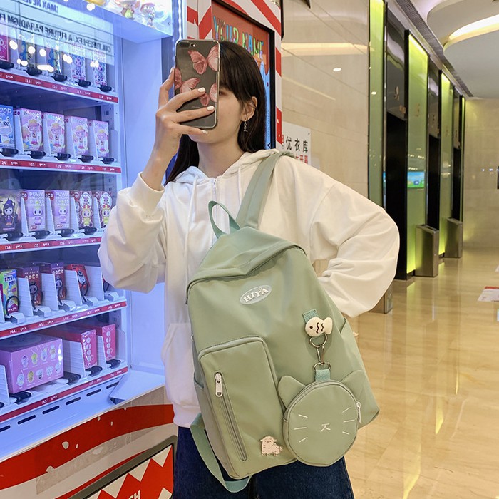 Balo nữ, Balo ulzzang đi học nam, mini đẹp giắ rẻ nhiều ngăn phong cách Hàn Quốc basic vải canvas đựng laptop
